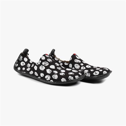 Vivobarefoot ABABA CANVAS DOTS Slip On Erkek Siyah | 2756-TBDIM