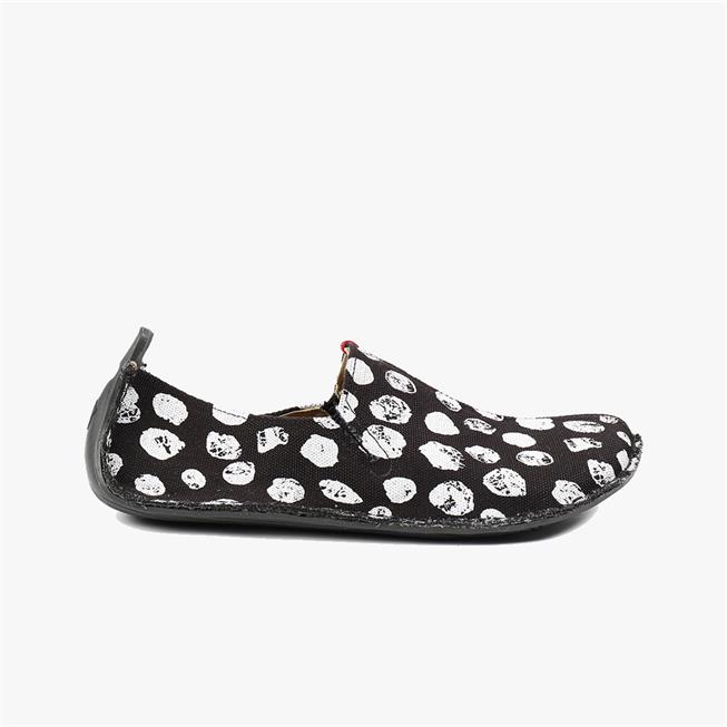 Vivobarefoot ABABA CANVAS DOTS Slip On Kadın Siyah | 2341-GJACH