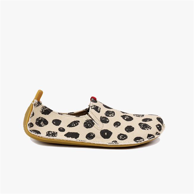 Vivobarefoot ABABA DOT Slip On Çocuk Beige/Black | 4361-WZTNQ