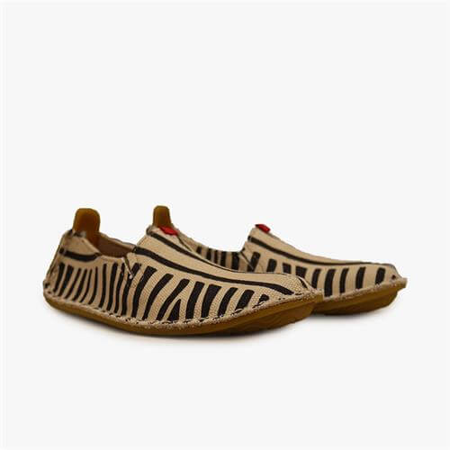 Vivobarefoot ABABA ZEBRA Slip On Çocuk Beige/Black | 3872-QHUZJ