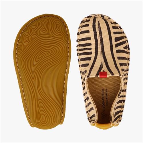 Vivobarefoot ABABA ZEBRA Slip On Çocuk Beige/Black | 3872-QHUZJ