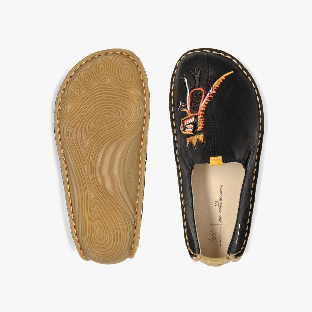 Vivobarefoot Ababa Basquiat Slip On Çocuk Siyah | 7395-TBVLC