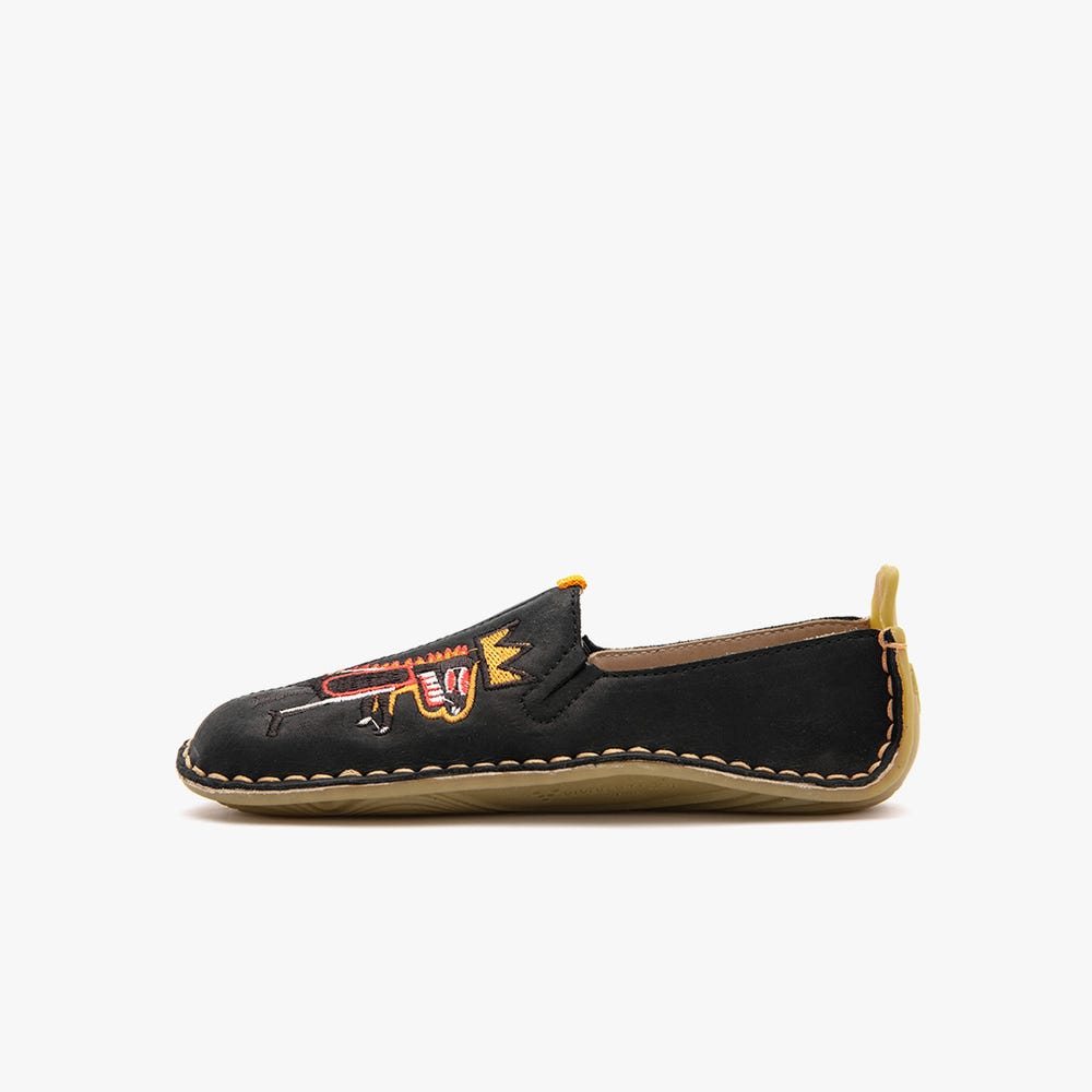 Vivobarefoot Ababa Basquiat Slip On Çocuk Siyah | 7395-TBVLC