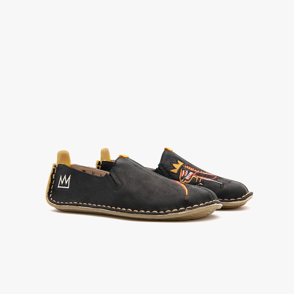 Vivobarefoot Ababa Basquiat Slip On Çocuk Siyah | 7395-TBVLC