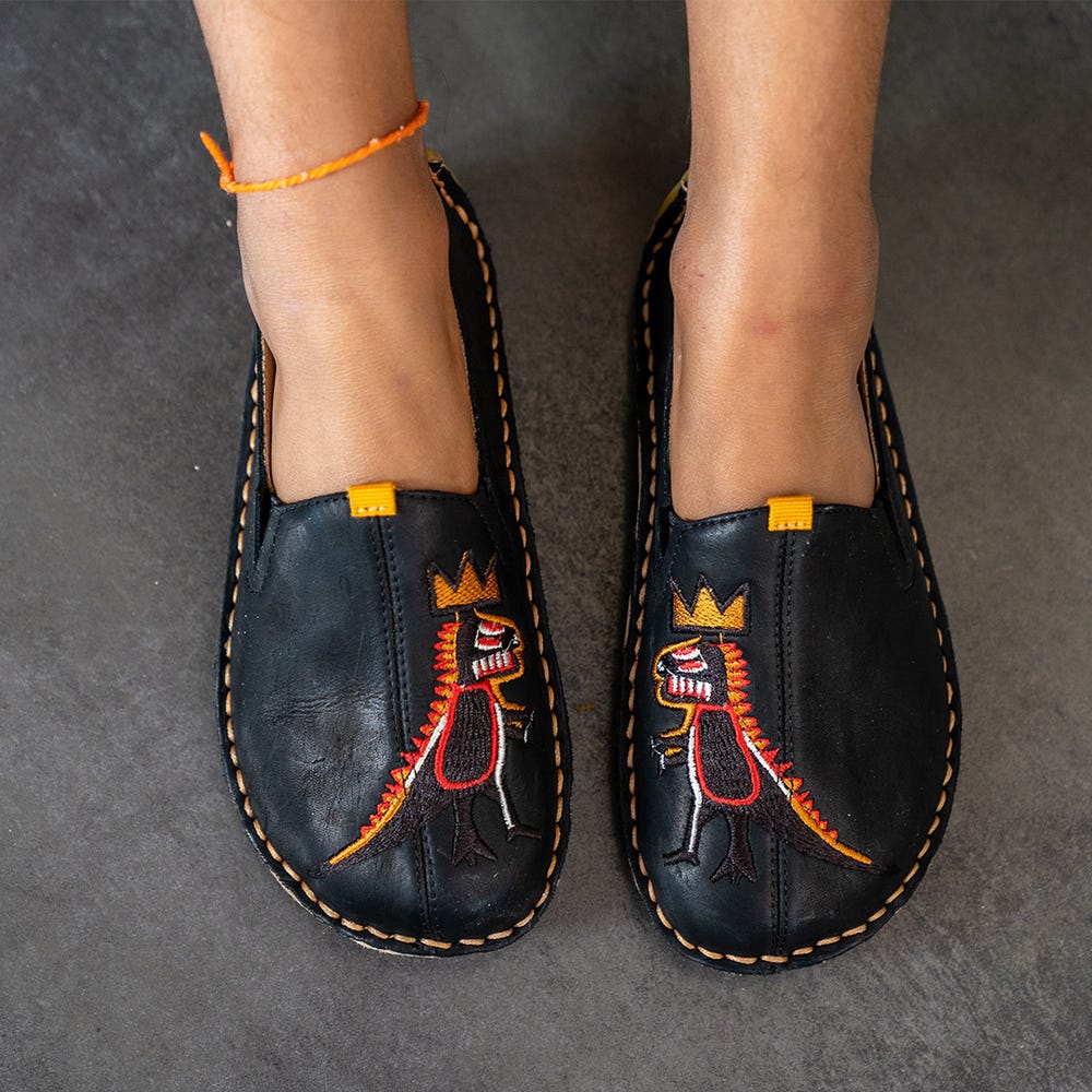 Vivobarefoot Ababa Basquiat Slip On Çocuk Siyah | 7395-TBVLC