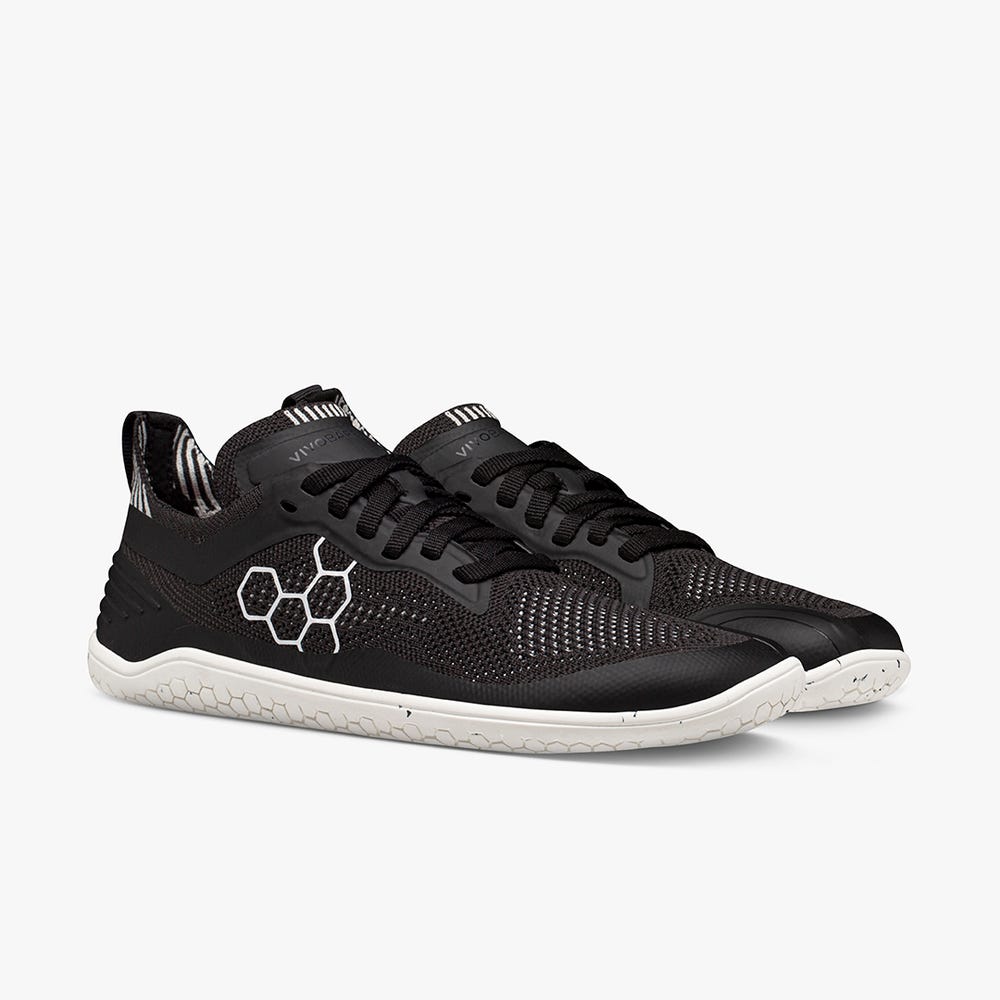 Vivobarefoot Geo Racer Knit Spor Ayakkabı Kadın Obsidian | 5042-IKPQJ