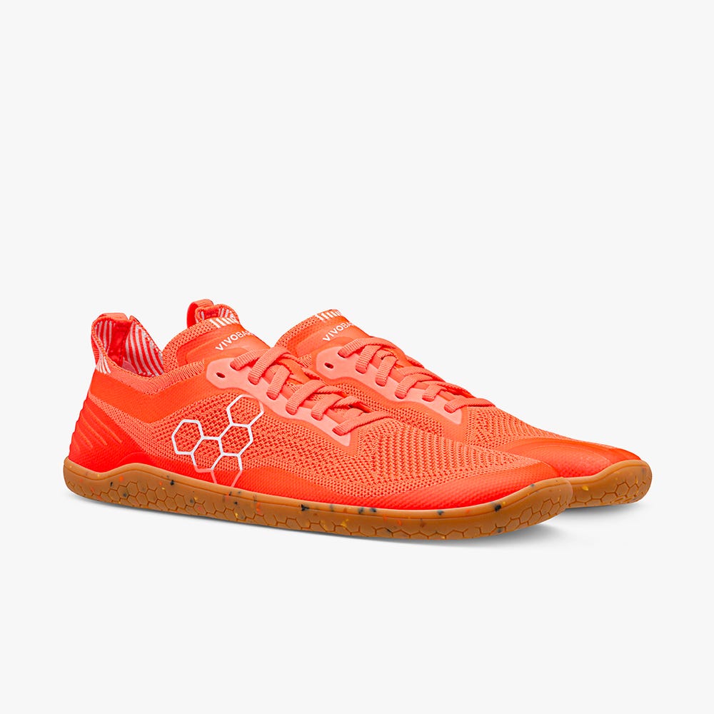 Vivobarefoot Geo Racer Knit Spor Ayakkabı Kadın Turuncu | 5641-DPHVS