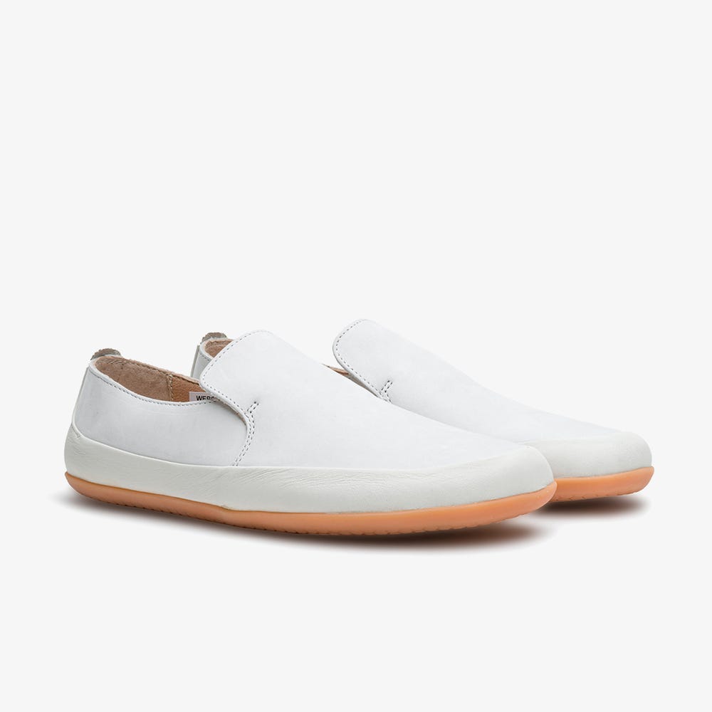 Vivobarefoot Opanka Slip On Erkek Beyaz | 4591-NKOHP