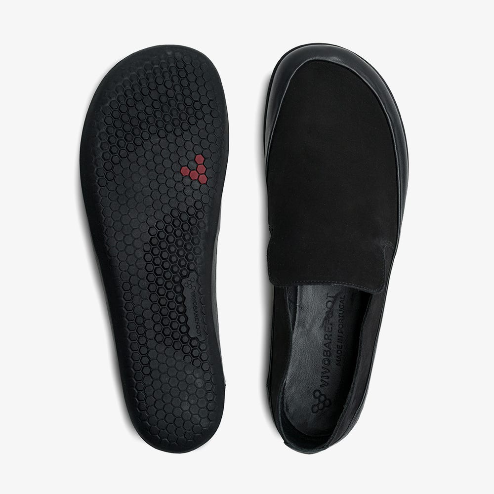 Vivobarefoot Opanka Slip On Erkek Siyah | 9172-QGTUY