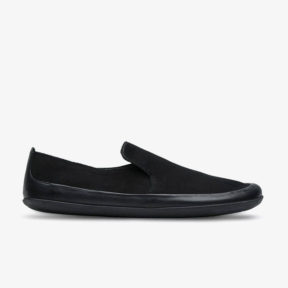 Vivobarefoot Opanka Slip On Erkek Siyah | 9172-QGTUY