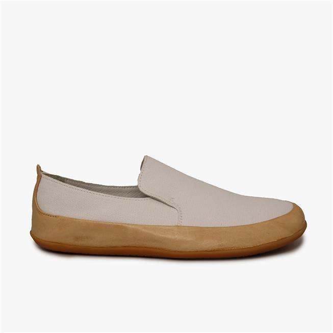 Vivobarefoot Opanka Slip On Kadın White/Brown | 0659-UDLSG