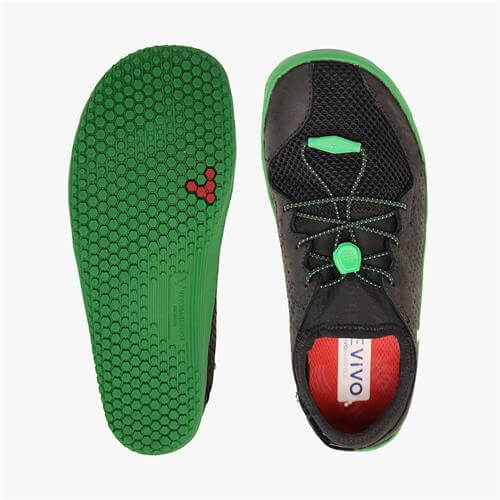 Vivobarefoot PRIMUS Spor Ayakkabı Çocuk Black/Green | 4015-JRGOF