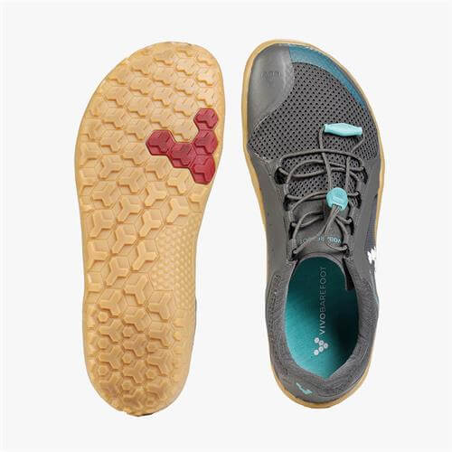 Vivobarefoot PRIMUS TRAIL FG Yürüyüş Ayakkabısı Kadın Grey/Mint | 3589-JNOIV