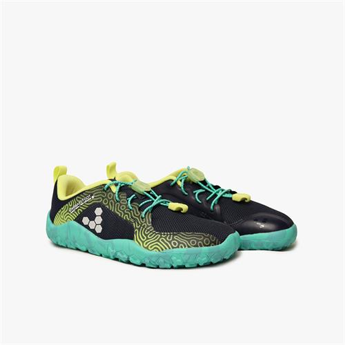 Vivobarefoot PRIMUS TRAIL Yürüyüş Ayakkabısı Çocuk Black/Green | 4815-FNZMC