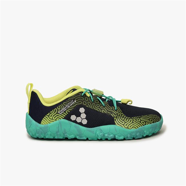 Vivobarefoot PRIMUS TRAIL Yürüyüş Ayakkabısı Çocuk Black/Green | 4815-FNZMC