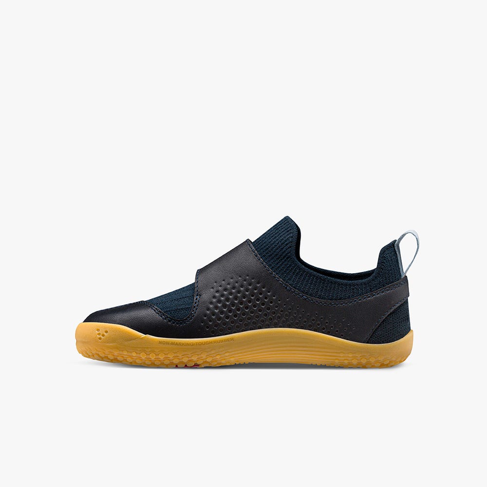 Vivobarefoot Primus Knit II Spor Ayakkabı Çocuk Black/Navy | 4968-CESRQ