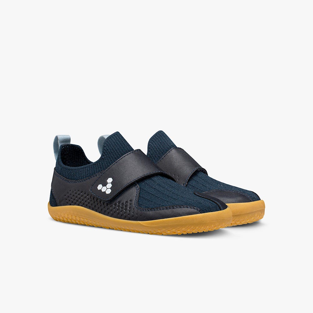 Vivobarefoot Primus Knit II Spor Ayakkabı Çocuk Black/Navy | 4968-CESRQ