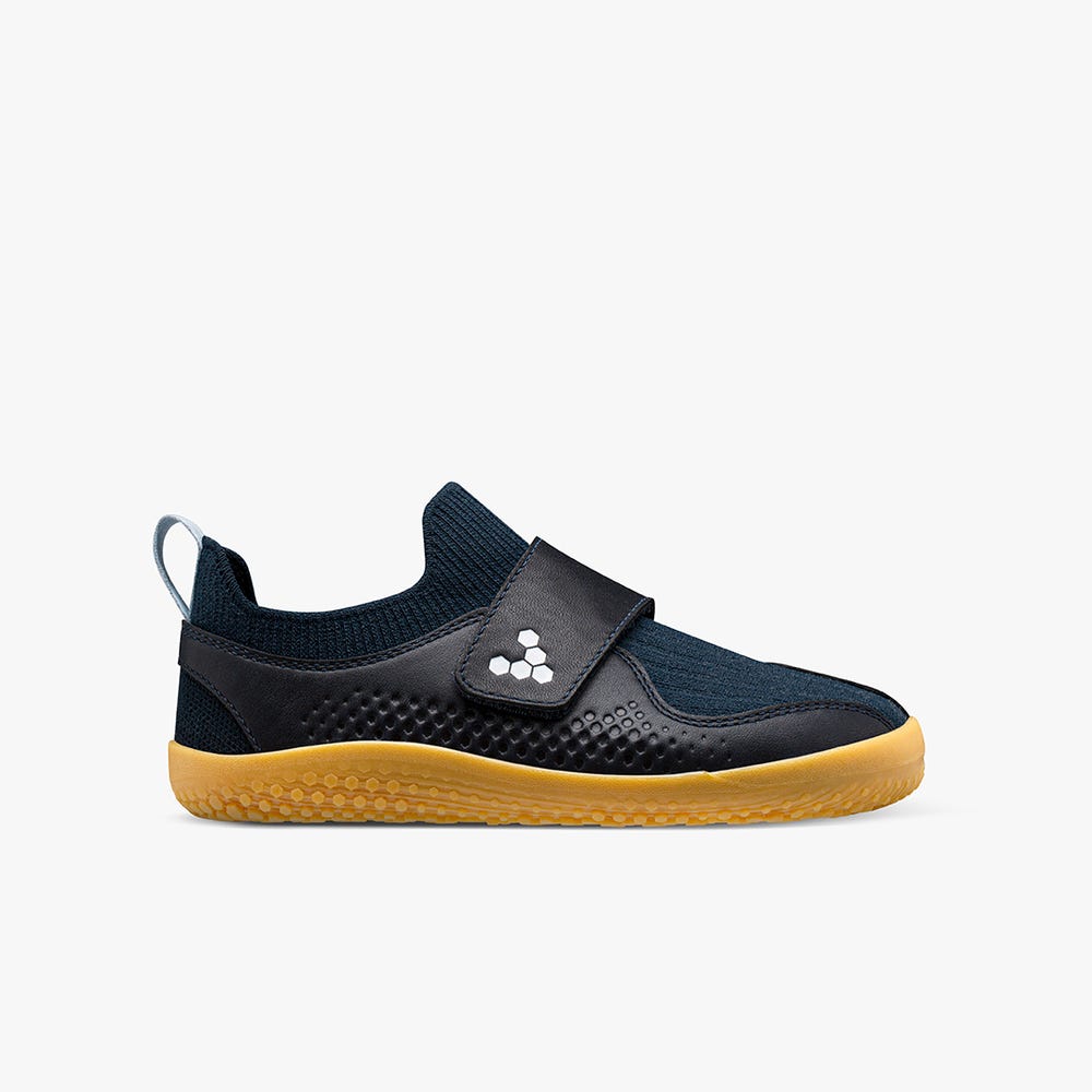 Vivobarefoot Primus Knit II Spor Ayakkabı Çocuk Black/Navy | 4968-CESRQ