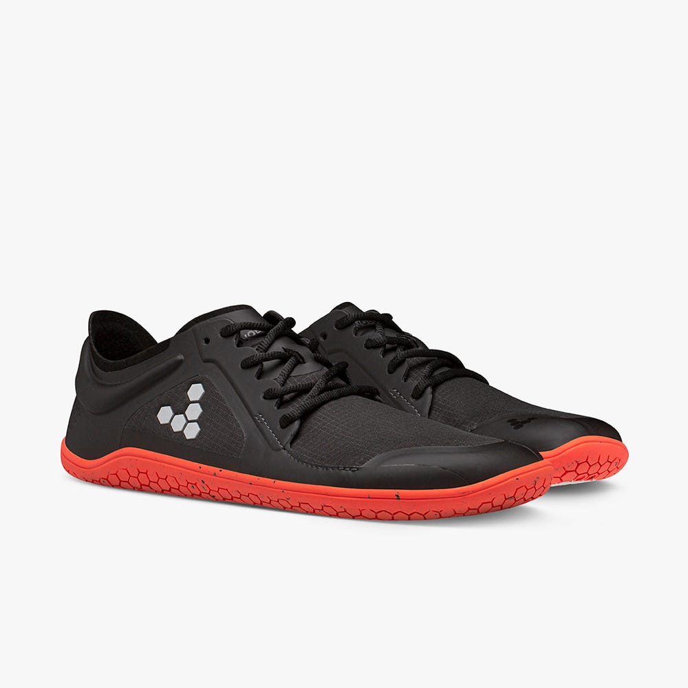 Vivobarefoot Primus Lite III All Weather Koşu Ayakkabısı Kadın Obsidian/Orange | 5923-VCAJS