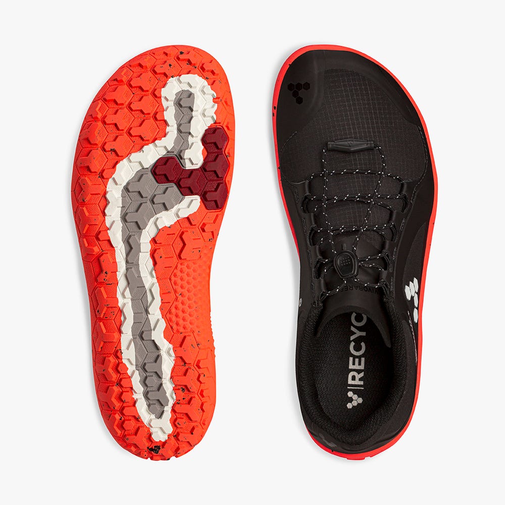 Vivobarefoot Primus Yürüyüş II All Weather FG Patika Koşu Ayakkabısı Kadın Obsidian/Orange | 9605-SYEQP