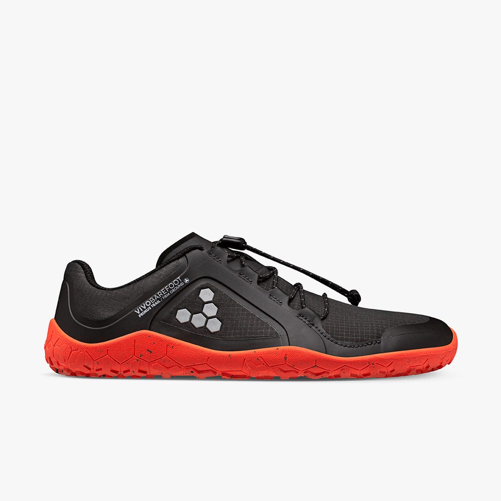 Vivobarefoot Primus Yürüyüş II All Weather FG Patika Koşu Ayakkabısı Kadın Obsidian/Orange | 9605-SYEQP