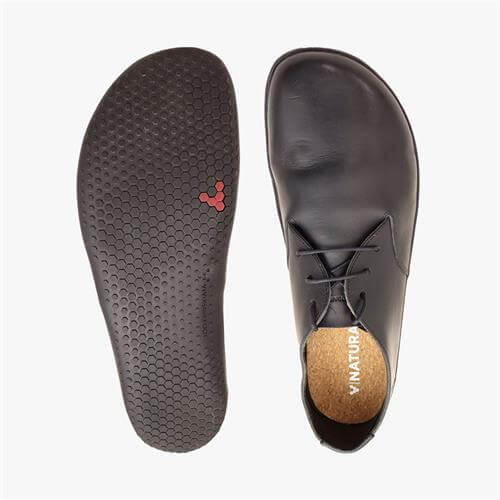 Vivobarefoot RA LUX LEATHER Oxford Ayakkabı Erkek Siyah | 7439-CMDOA