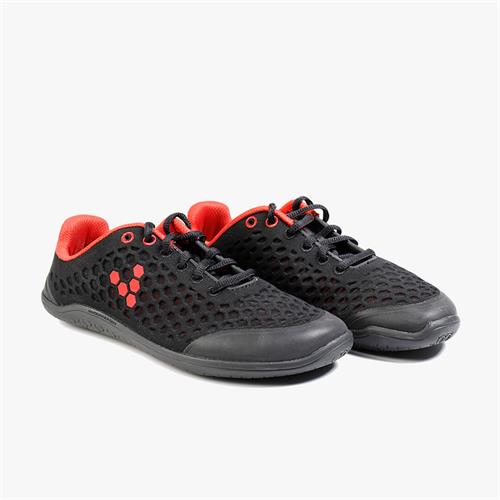 Vivobarefoot STEALTH 2 Koşu Ayakkabısı Kadın Black/Red | 3429-BVQNL