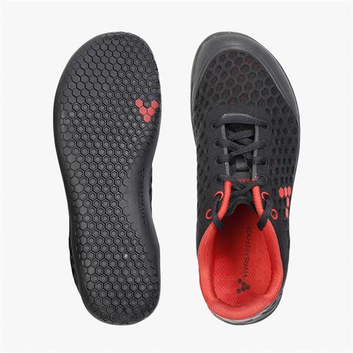 Vivobarefoot STEALTH 2 Koşu Ayakkabısı Kadın Black/Red | 3429-BVQNL