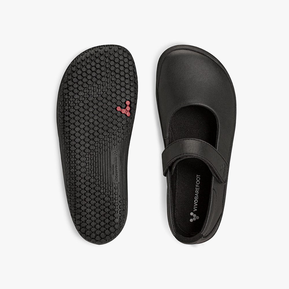 Vivobarefoot Wyn School II Mary Jane Ayakkabı Çocuk Obsidian | 8593-LHUWF