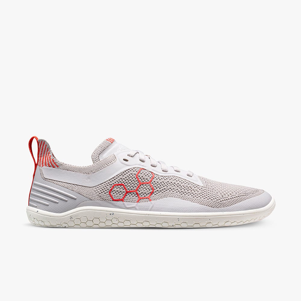 Vivobarefoot Geo Racer Knit Koşu Ayakkabısı Erkek Gri | 7168-DMRAH