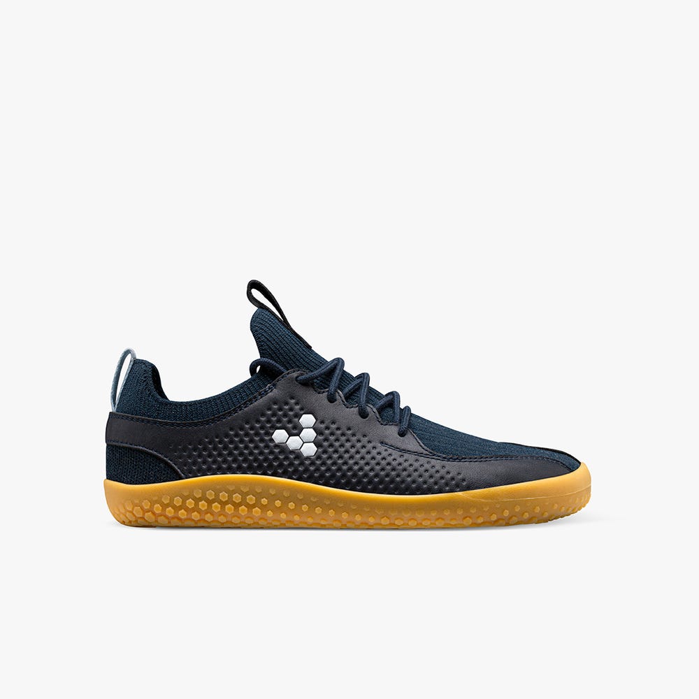 Vivobarefoot Primus Knit II Spor Ayakkabı Çocuk Black/Navy | 1652-HPGBT